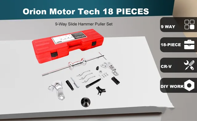 Orion Motor Tech Kit d'outils d'extracteur de roulement d'essieu arrière et  marteau coulissant | Ensemble de joint d'essieu et de retrait de roulement