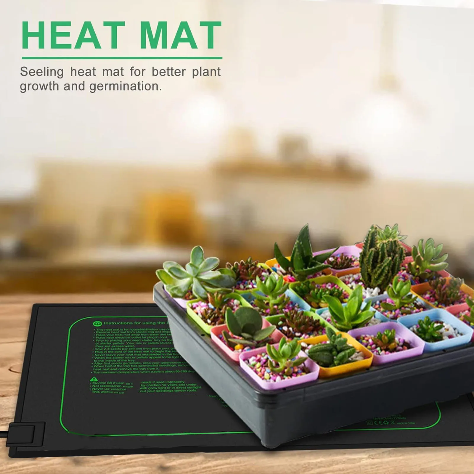 Seedling Heat Mat Efficient Seed Starting Heating Pad Easy Control Versatile Waterproof with Digital Thermostat for Germination