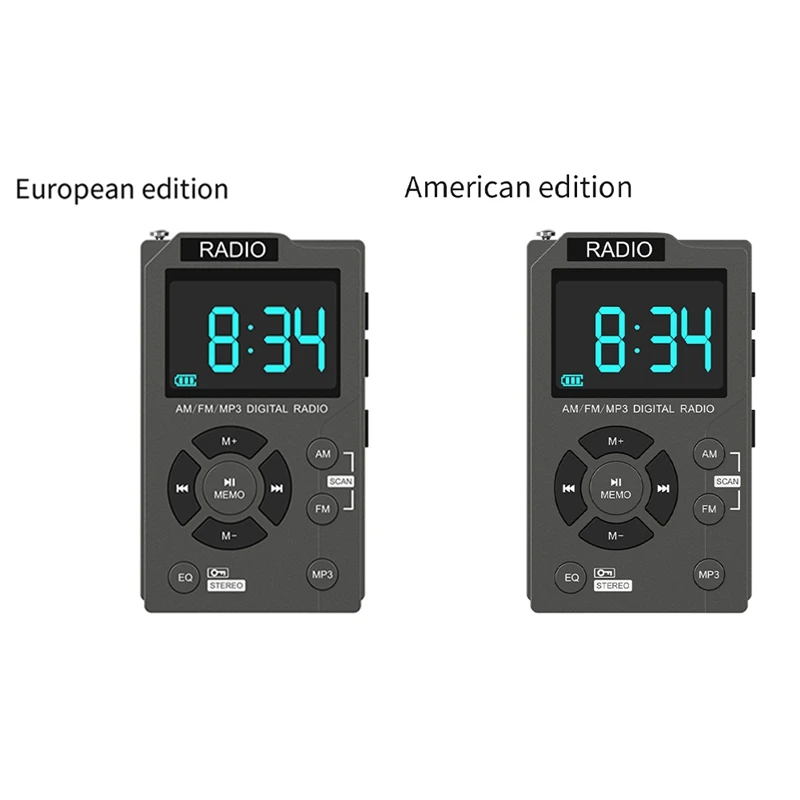 

Portable Mini Radio Pocket AM FM Digital Radio Stereo Receiver Auto-Search Channel TF Card MP3 Music Player