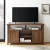 Walker Edison Kent Modern Rustic Grooved Door Tall Stand for TVs up to 65 Inches, 58 Inch, Dark Walnut 2