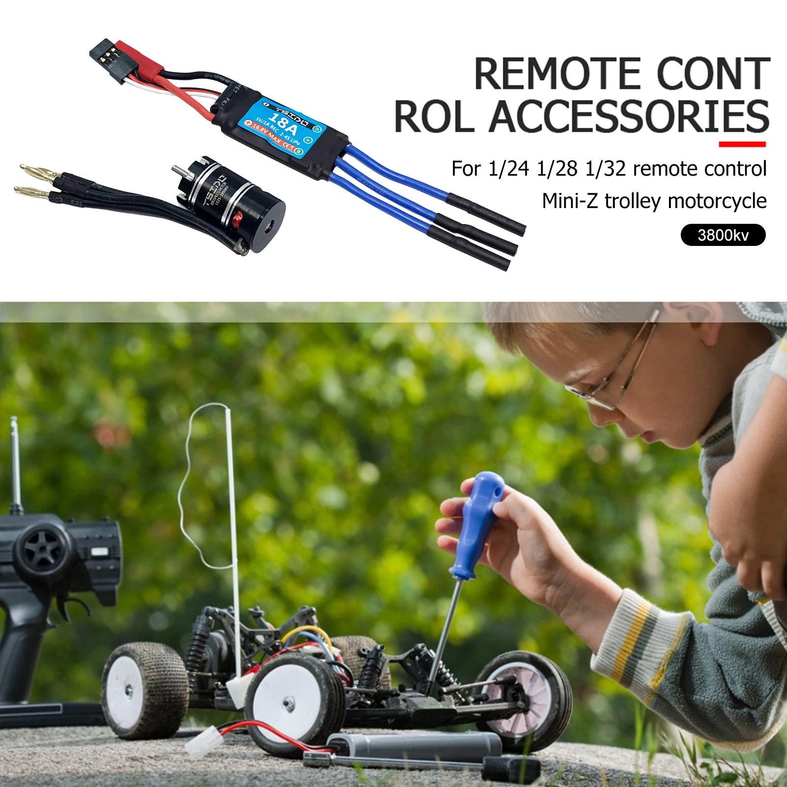 ̴ 1525 1410 귯ø , 1/24 1/28 1/32 RC MINI-Z ڵ ǰ, ũ  , 18A ESC