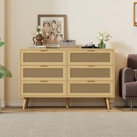 KOMHTOM chest of drawers with 6 Drawers Sideboard and Metal Handles