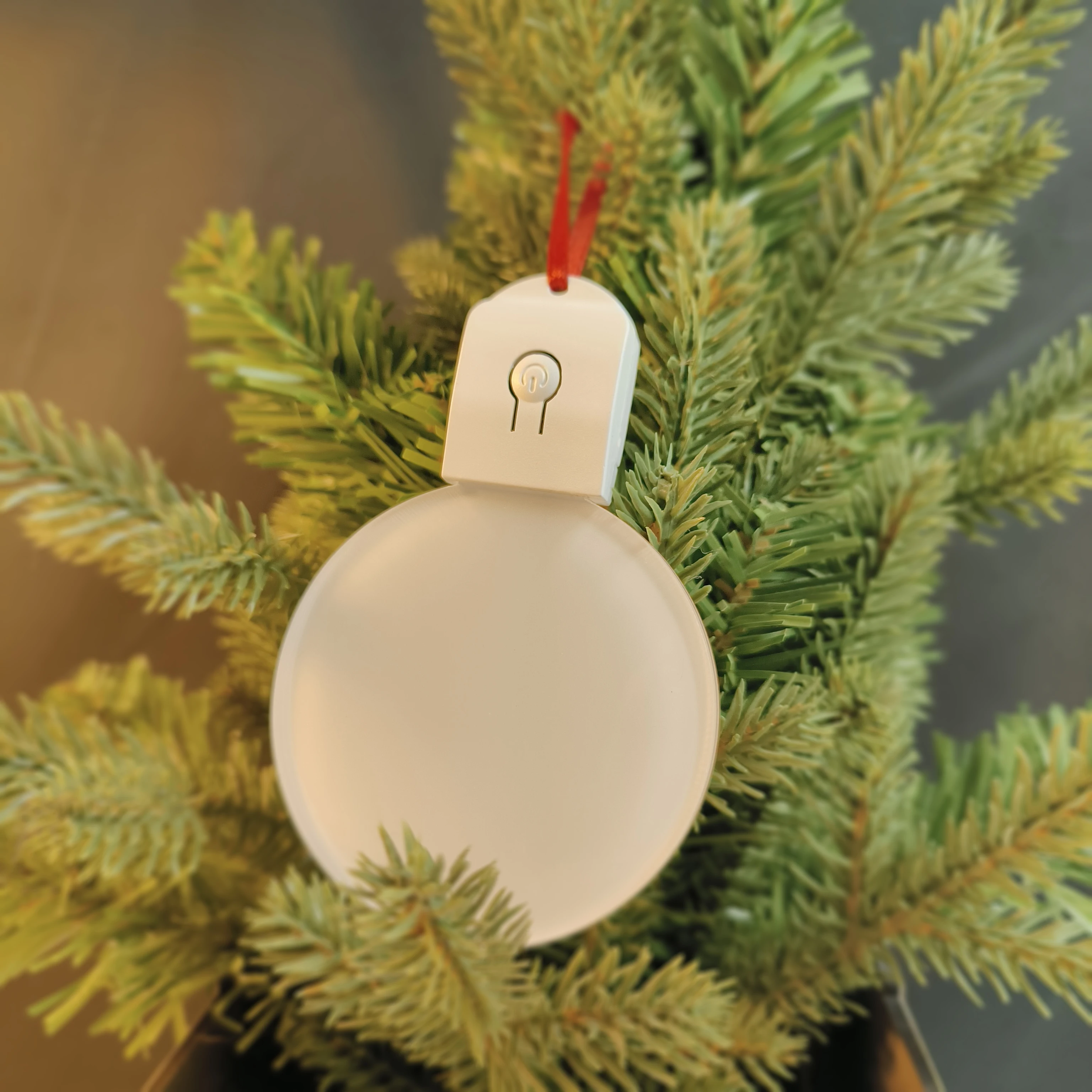 30Pcs/Lot Sublimation Blanks Round Xmax Acrylic Christmas Ornaments With Red Rope For Christmas Tree Decoration
