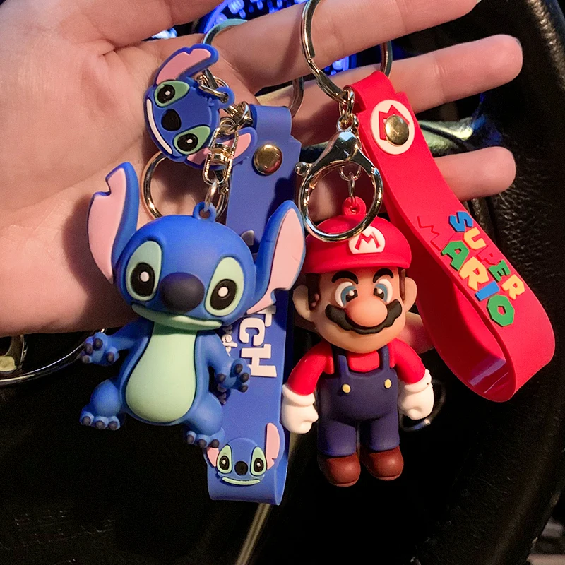 Gioco Super Mario Bros Super Mario Portachiavi Anime Figure Toad Yoshi Decorazione Auto Zaino Accessori Ciondolo Bambini Regali Ragazzo