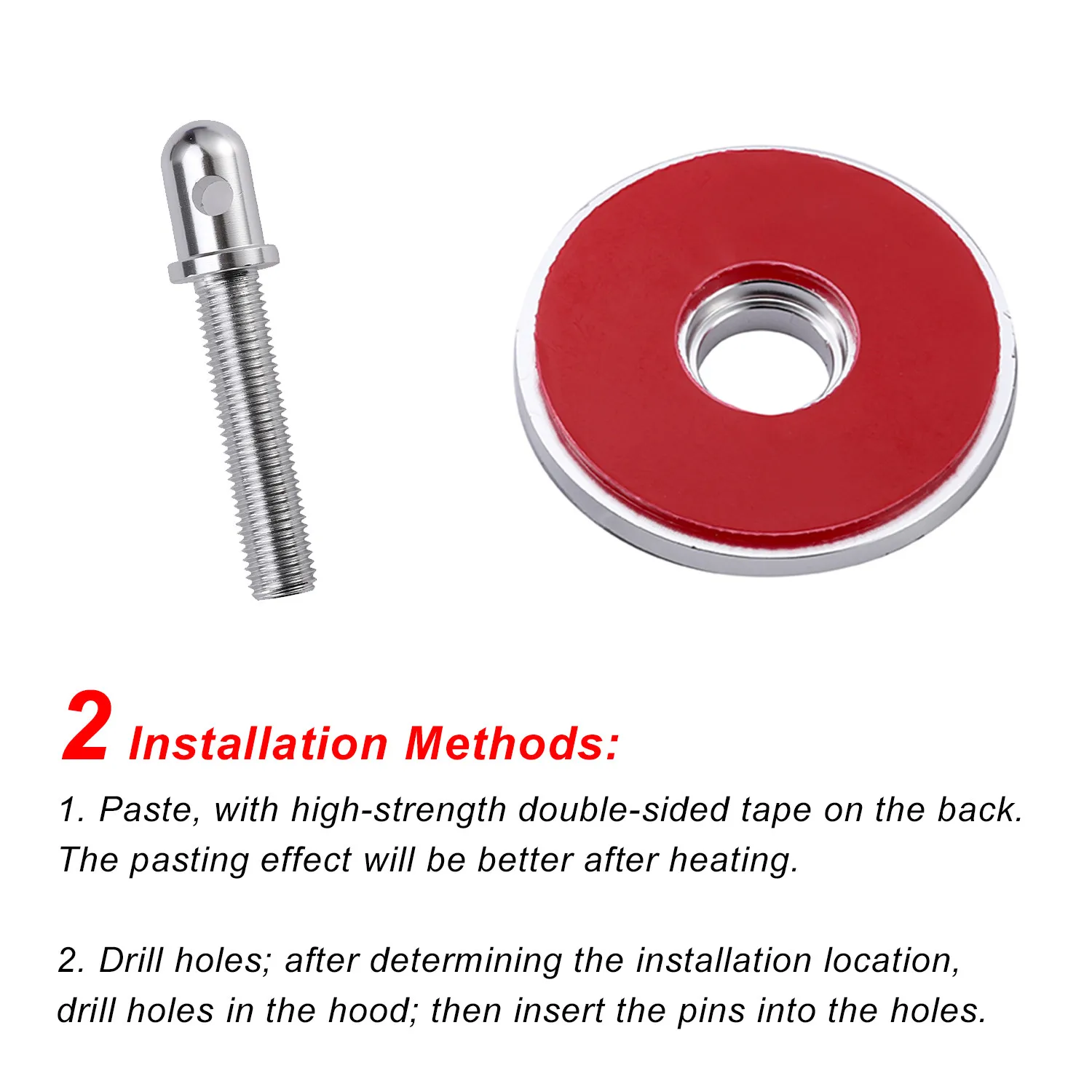 Kit Di Chiusure A Perno Per Cofano | 2 Pezzi Universal | In Alluminio Anodizzato Argento | Fermo Cofano Da Corsa