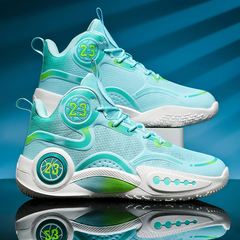 

2024, брендовая Баскетбольная обувь для взрослых, детские кроссовки для девочек и мальчиков, дышащая спортивная обувь с высоким берцем, детские кроссовки для бега с мягкой подошвой