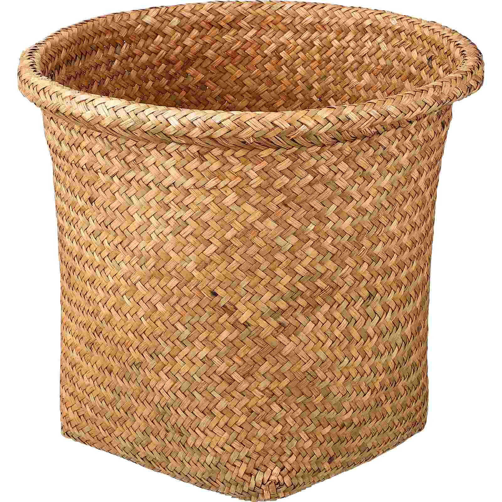 

Woven Trash Baskets Can Straw Waste for Home Storage Laundry Hampers Rattan Wicker