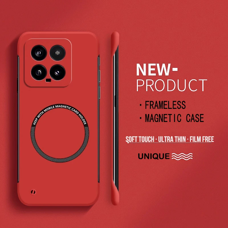 Ultradünne, magnetische, rahmenlose PC-Handyhülle für Magsafe Xiaomi 17 Pro Max 15 14 Ultra Pro, matte Farbe, solide, stoßfeste Abdeckung – Detail 10