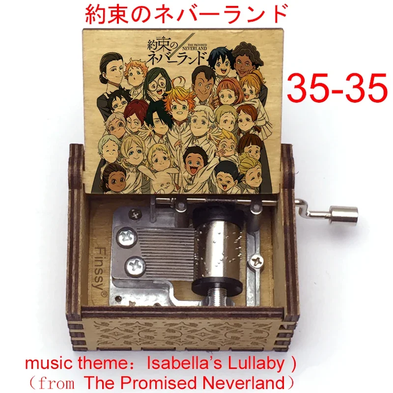 Anime The Promised Neverland Music Box Color Print Wooden Isabella's Lullaby Music Anime Fans Gift Party Casket Decoration