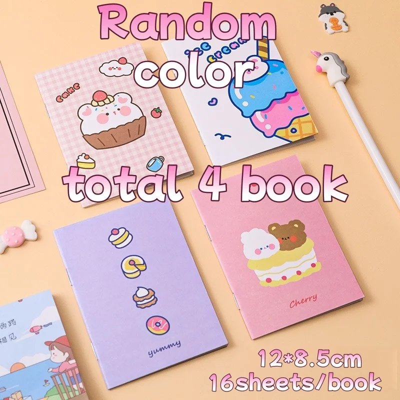 4/8/12 Stück niedliche Mini-Notizbücher im Taschenformat, tragbarer kleiner Notizblock für Studenten, Büro und Zuhause, kompaktes Schreibwarenbuch Bear Cake Sky – Detail 5
