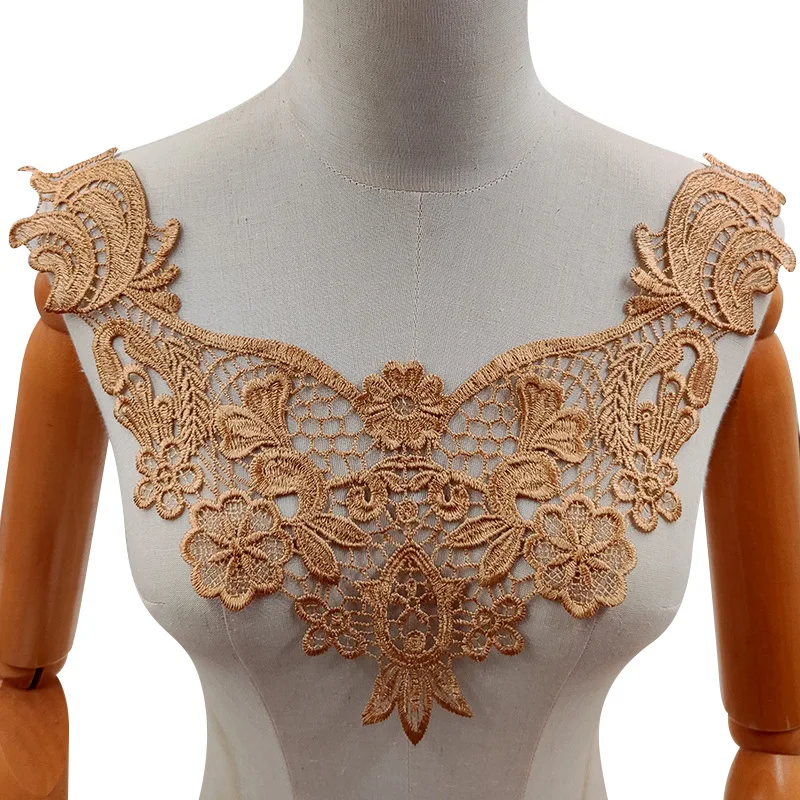 Water-soluble Lace Collar Embroidery Polyester Light Silk Fake Collar Fashion Elegant Hollow Corsage Collar Flower DIY Clothing