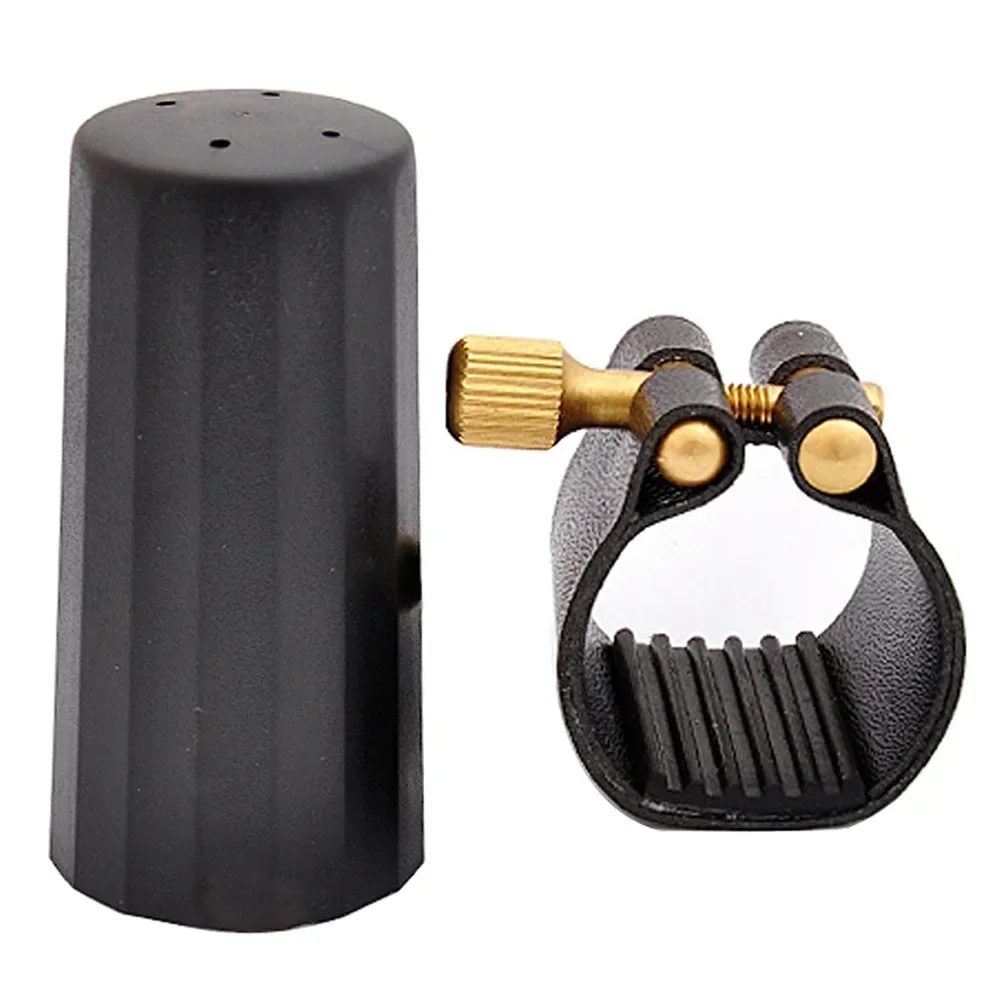 Practical Saxophone Ligature Mouthpiece For Alto For Soprano Black Clarinet Mouthpiece PU Leather Sax Ligature