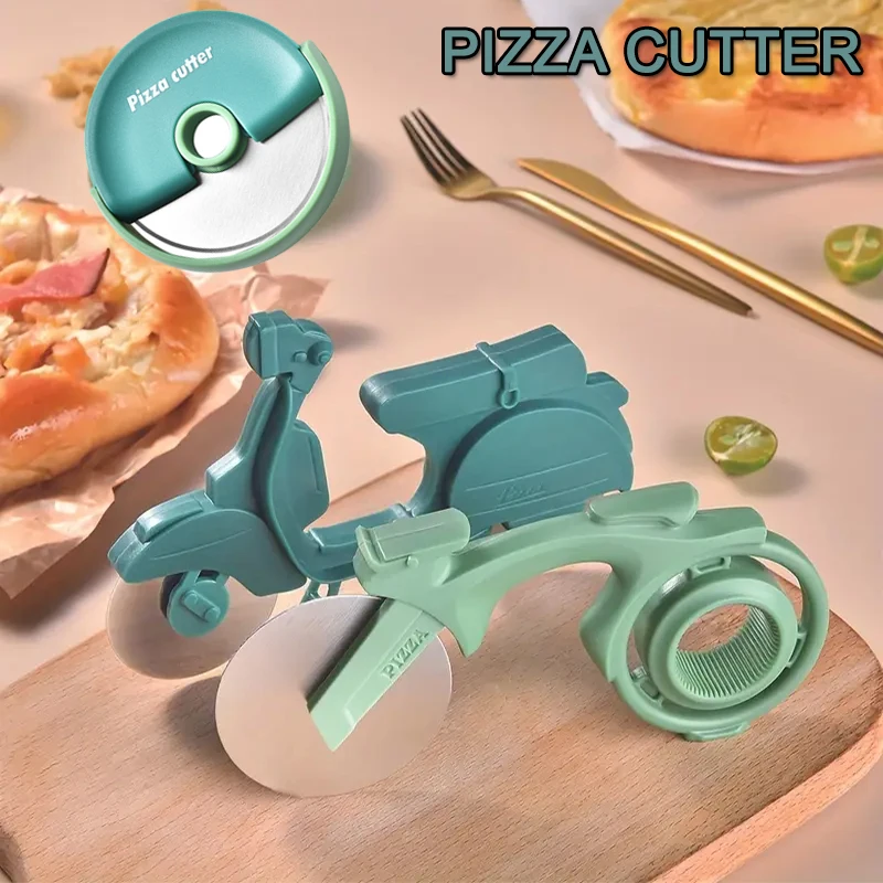 Pizza cutter 1/3Pcs Motorcycle Pizza Wheel Creative Bicycle Plastic Knife Kitchen Gadgets Slicing Serving