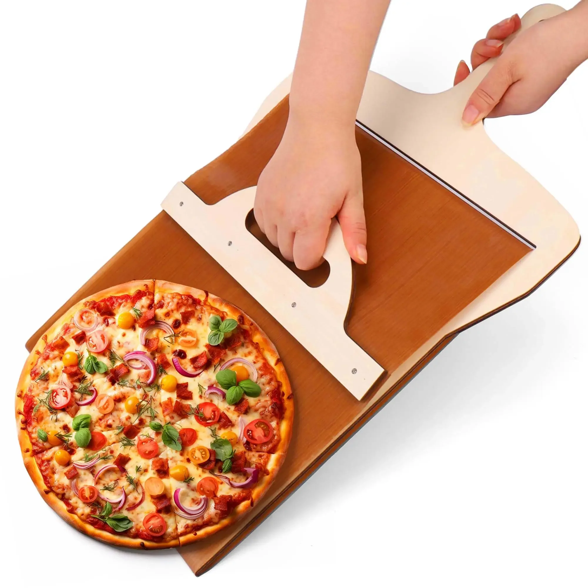 Pizza Peel Sliding shovel Shovel Foldable Wooden Handle Transfer Tray Pizza Spatula Bread Baking Tools Kitchen Gadgets