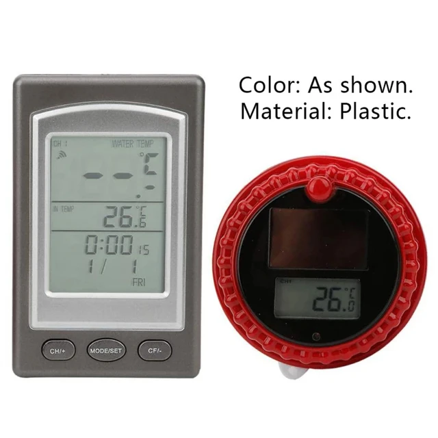 Napenergia -Hőmérő Vezeték Nélküli Úszómedence Kültéri Digitális Hajtású Úszó Tó Kád Vízálló Hőmérséklet Mérő Lcd Kijelző - Image 4