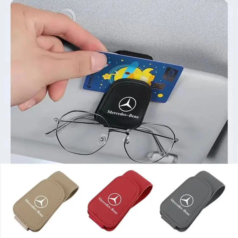Car Glasses Sun Visor Box Auto Sunglasses Clip Card Accessories For Mercedes Benz B/C/E/S Class A Class C200L GLC GLK