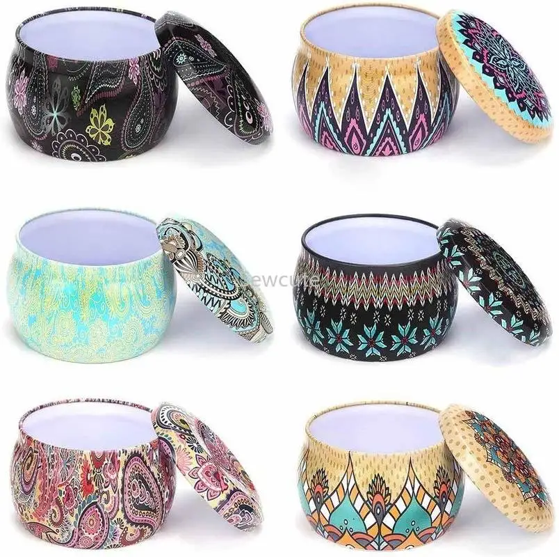Versatile Candle Tin Jars Set for DIY Creations and Storage Solutions (6 Pieces)