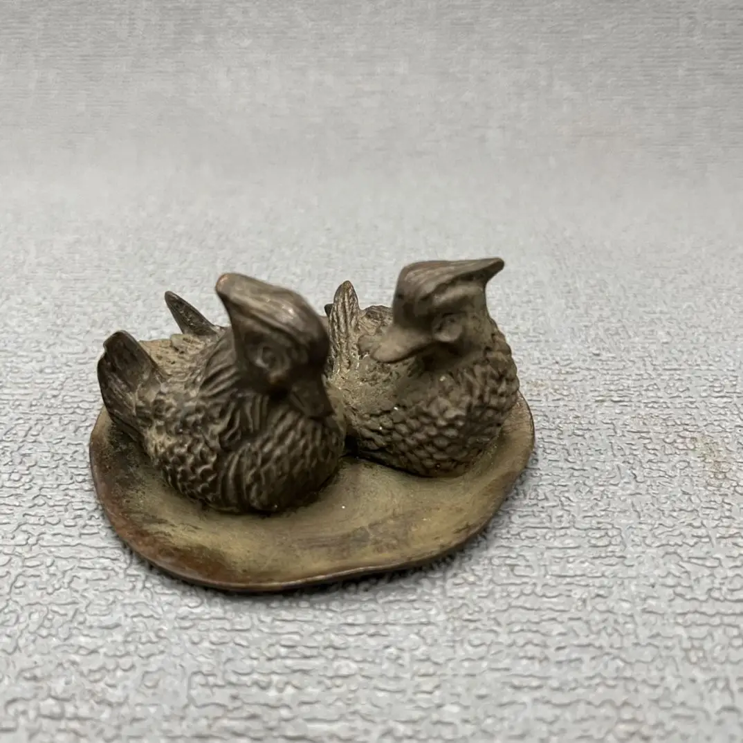

Chinese bronze Mandarin duck statue home decoration gift