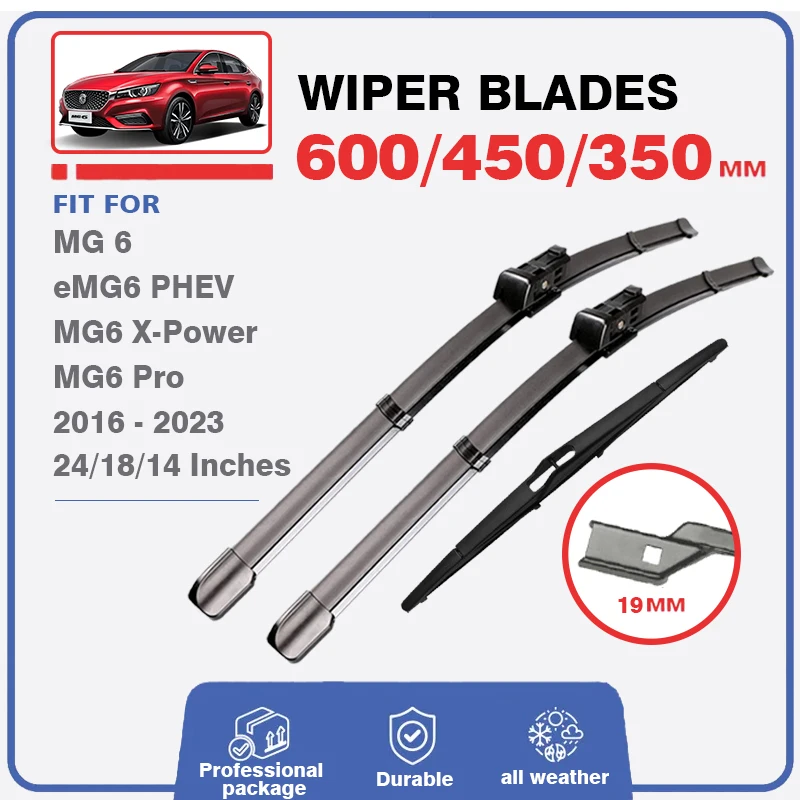 

Car Front Rear Wiper Blades For MG 6 MG6 XPower eMG6 PHEV MG6 Pro 2016 - 2023 Windows Cutter Windscreen Windshield Brushes 2019