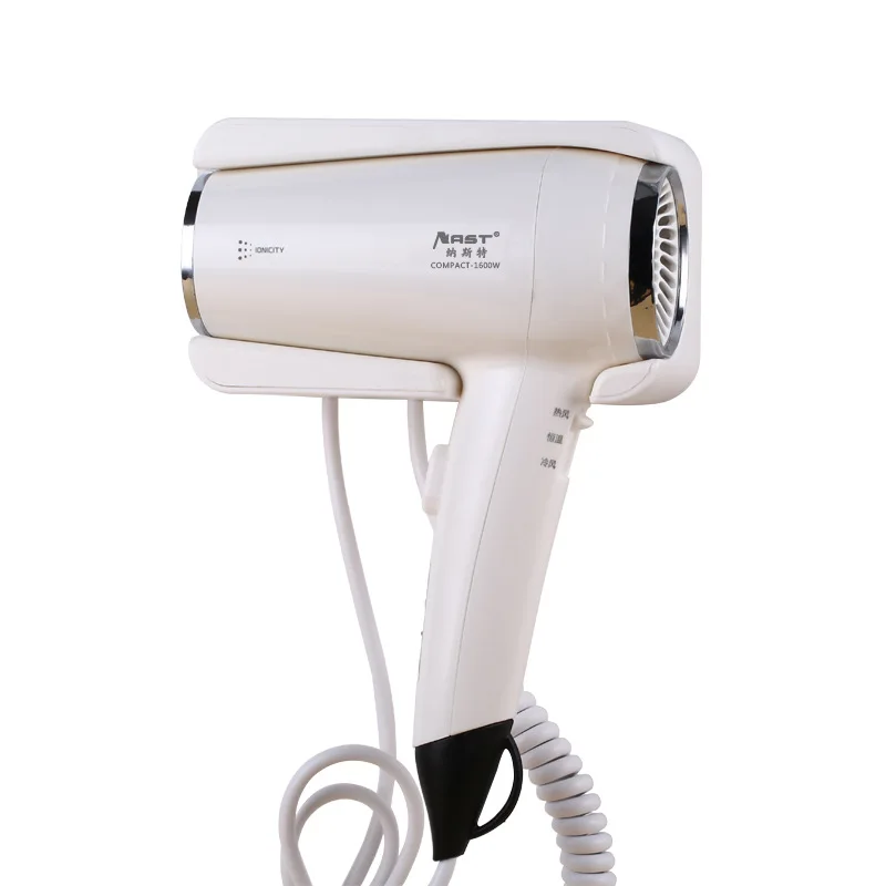 1600W Wall Mounted Hair Dryer Negative ion Electric Hairdryer with Holder Base 3 Gears Adjustment For Household Hotel Bathroom