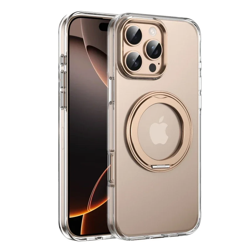 Desert Gold Phone Case with Rotating Stand and Magsafe Wireless Charging Compatibility