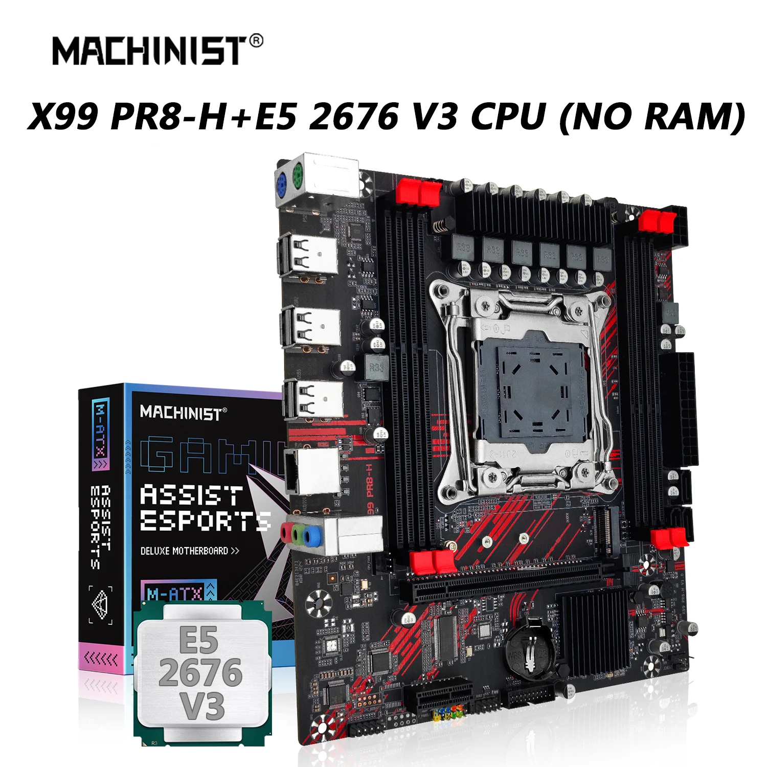 

MACHINIST PR8-H X99 материнская плата X99 Combo LGA 2011-3 ЦП Xeon E5 2676 V3 комплект процессора Поддержка оперативной памяти DDR3 SATA NVME M.2