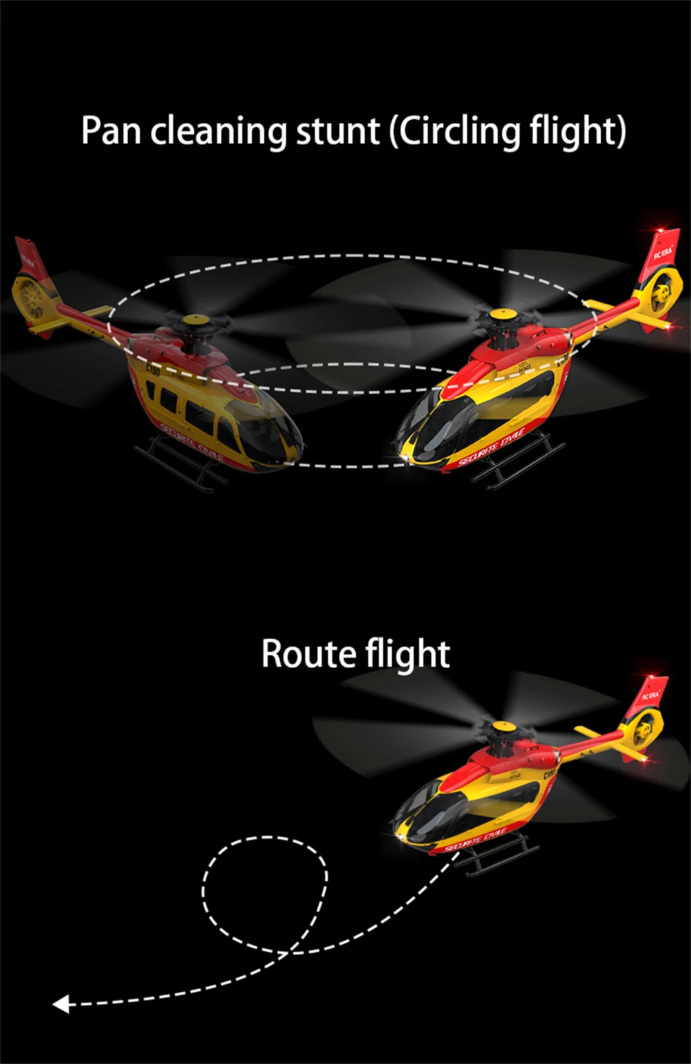 RC ERA C190 1:30 H145 Scale 2.4G 6CH  6-Axis Gyro Optical Flow Localization Altitude Hold Flybarless RC Helicopter RTF
