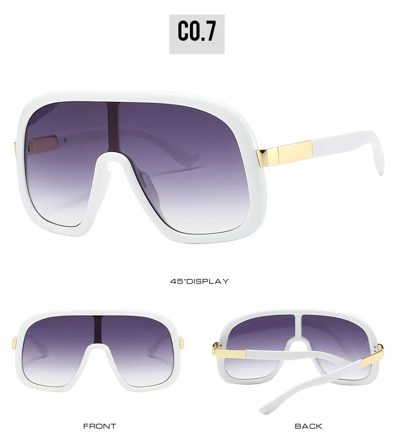 Übergroße Mode-Sonnenbrille, trendiger Farbverlauf, Vintage-Luxus-Sonnenbrille mit großem Rahmen für Damen und Herren, Damen-Sonnenbrille – Detail 11