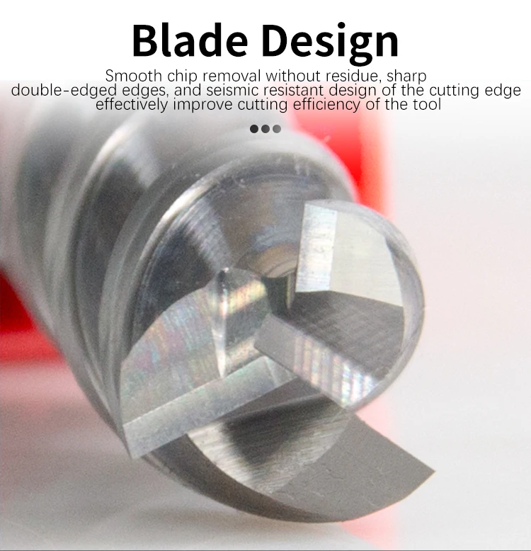 3-schneidiger Schaftfräser aus Wolframstahl | 1–12 mm CNC-Fräser | Hartmetallbeschichtetes Aluminium HRC60 – Detail 6