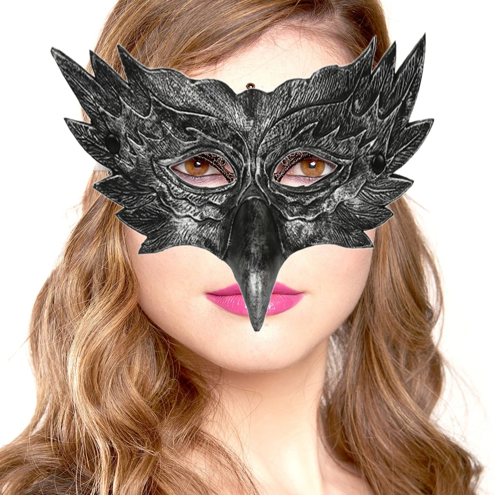 

Animal 3D Eagle Beak Mask Cosplay Crows Parrot Pu Masks Masquerade Halloween Carnival Dress Up Party Costume Props