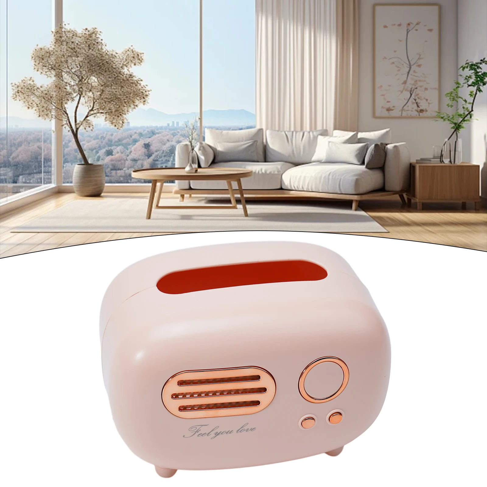 

New Home Napkin Organizer Radio Model Tissue Box Desktop Paper Holder Wet Wipes Decoration Punch-free Tissue Box