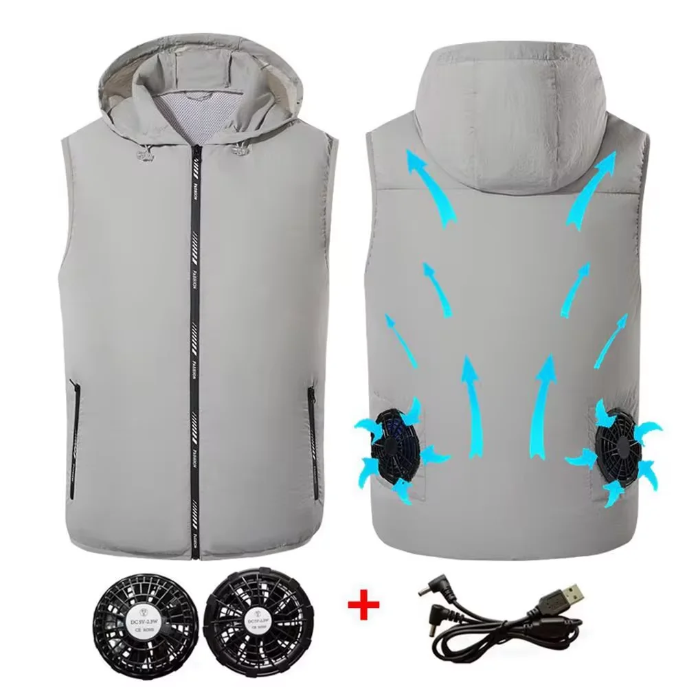 Cool Vest Wearable Cooling Fan Vest Air-conditioned Clothes 3-Speed Adjustment Fan for High Temperature Work Hiking Fishing