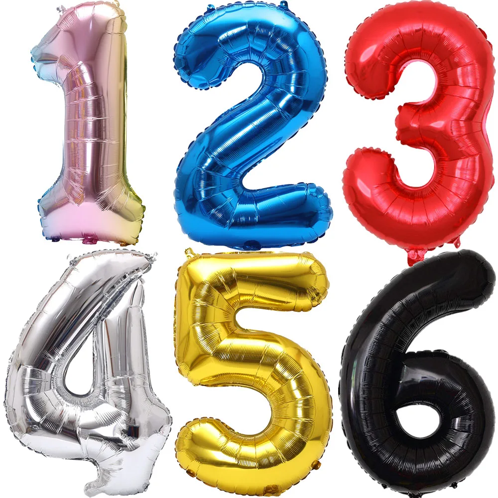 Rainbow Gradient Number Foil Balloon 32inch 1-9 for Kids Birthday Party Decor Baby Shower Bridal Shower More Options Avaliable