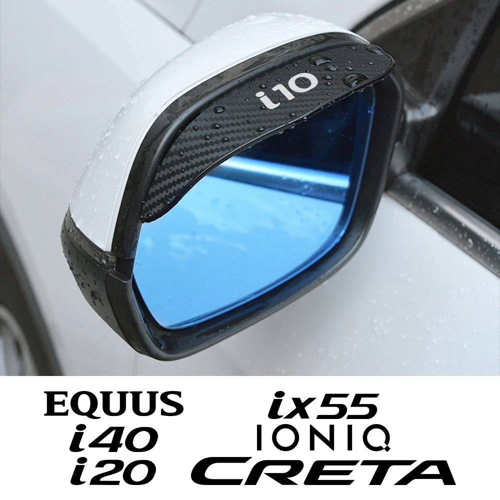 Car Rain Eyebrow Decals Rainproof Tuning Car Accessories Decoration 2PCS rearview mirror rain eyebrow rearview mirror rain guard For Hyundai I10 I20 Ix25 I40 Ix55 Equus Creta Ioniq Eon