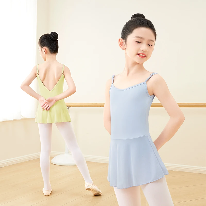 Ballet Leotards for Girls Adjustable Shoulder Strap Gymnastics Leotard Dress Ballet Dancing Bodysuit Kids Teen Dance Dress