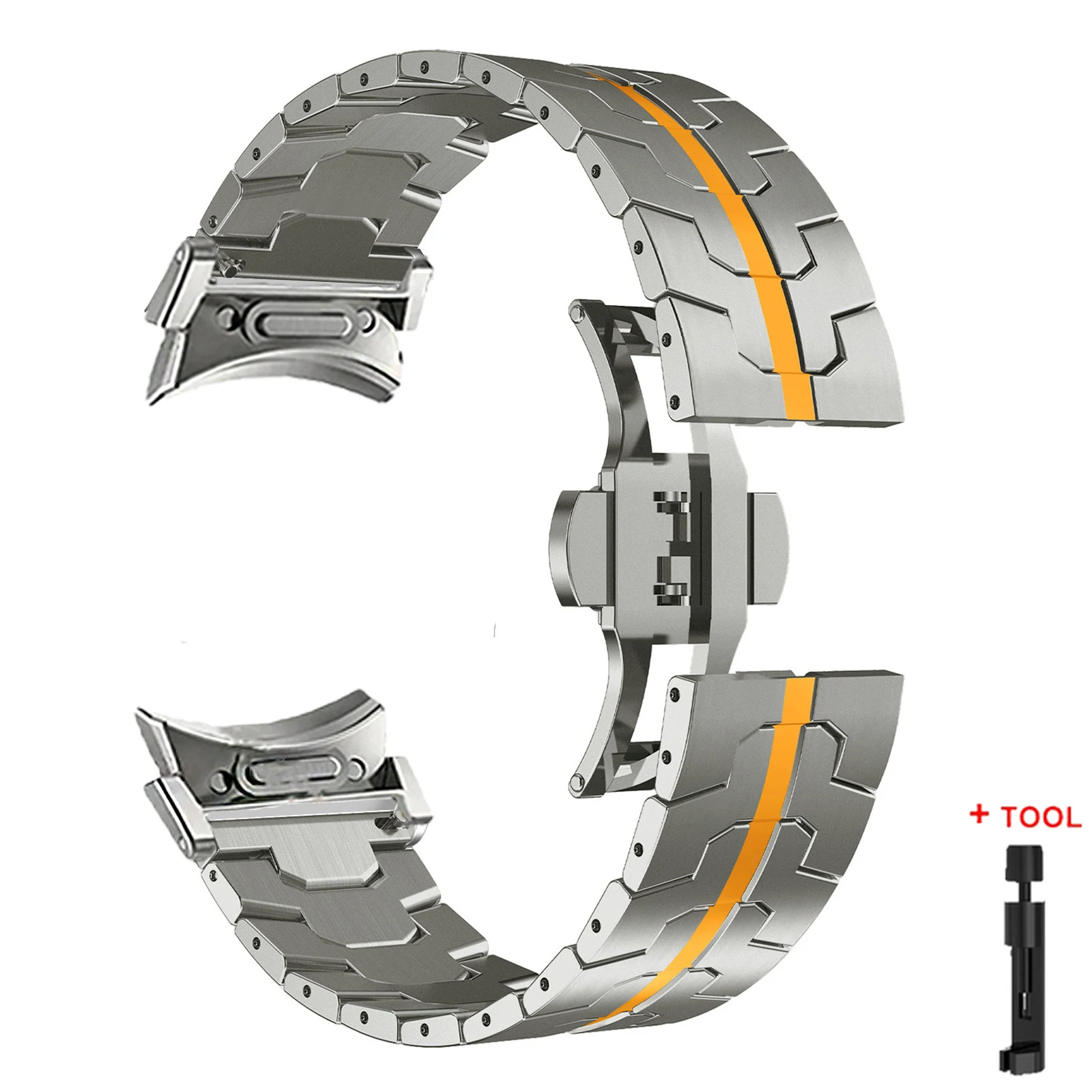 Elegant 20mm Stainless Steel Watch Strap with Quick Fit Design