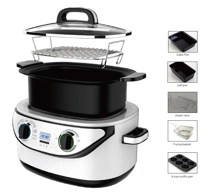 hot pot multi cooker with slow cook/cook top/steam/oven 4