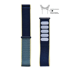 Enhanced Elastic Nylon Watch Band - Adjustable Lightweight & Sweatproof Unisex Strap - 22mm (Blue yellow)
