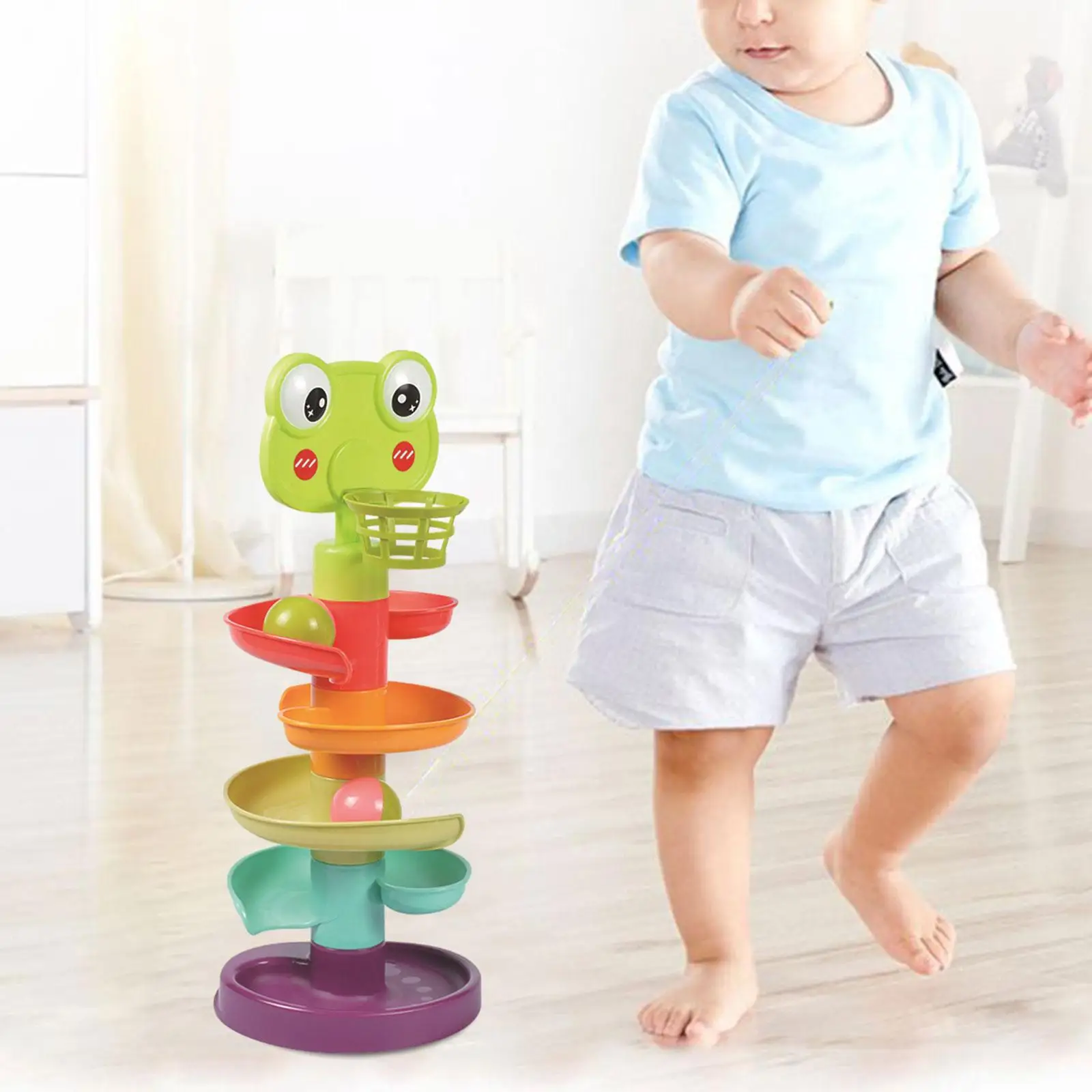 

Ball Drop Toy Frog Preschool Educational Toy Ball Drop Roll Swirling Toy for Girls Boys Party Favors Gift Preschool Children