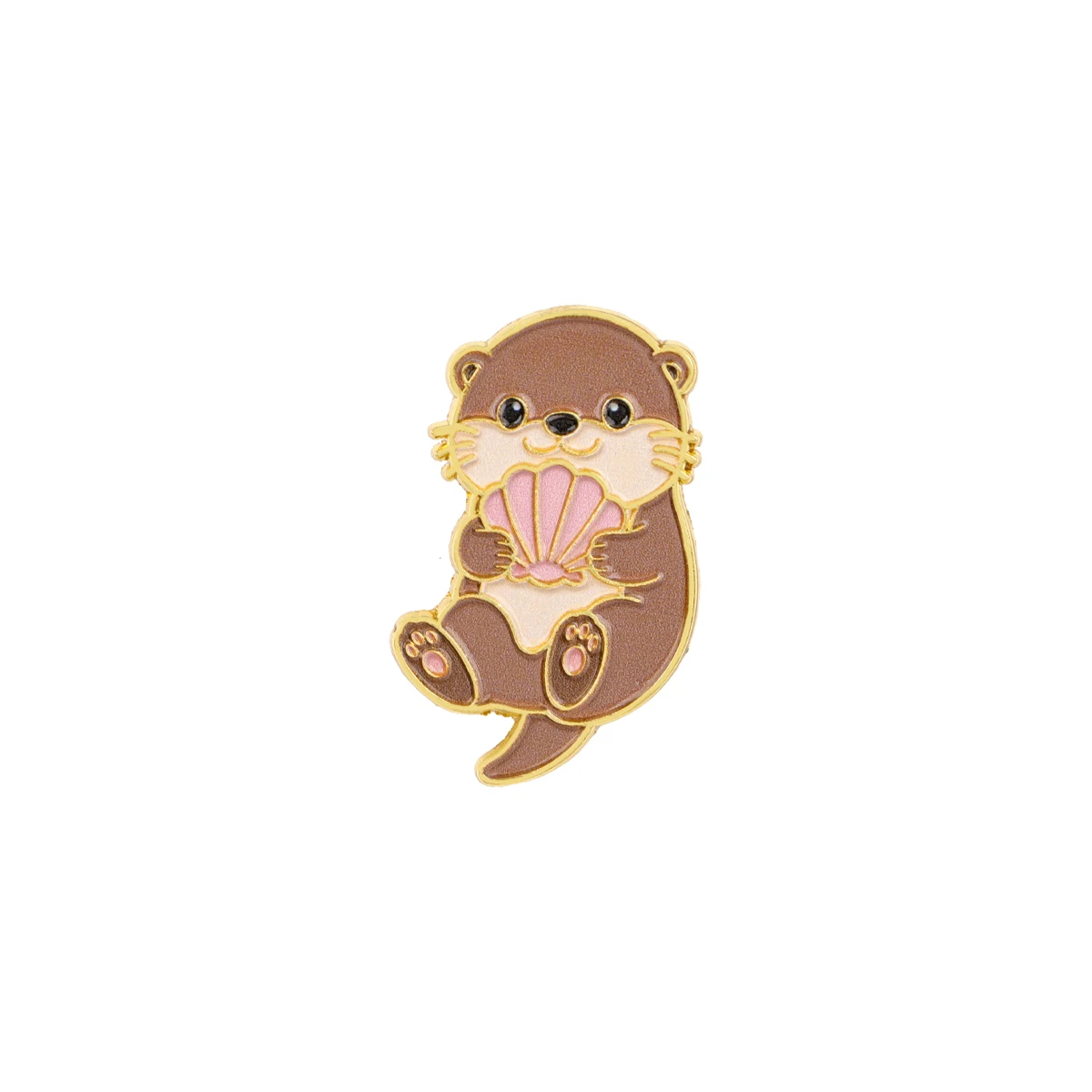 Charming Cartoon Animal Enamel Pin Brooch - Adorable Puppy Otter Design for Backpacks and Clothing Accessories