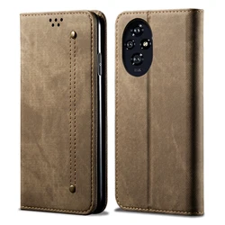 Elegant Leather Flip Wallet Case with Card Slot and Magnetic Closure for HONOR 200 (Khaki)