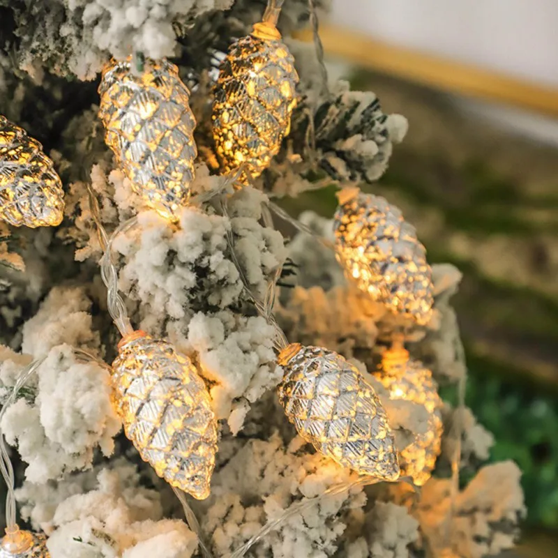 

LED Pine Cone Fairy Lights Christmas Decoration 2024 Festoon Tree Decor Christmas Lights New Year's Garland Noel Navidad