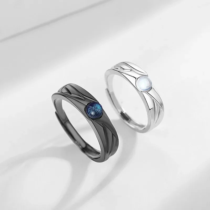 Wedding Engagement Couple Finger Fashion Rings New Demons and Angels Matching Set Minimalist Lovers