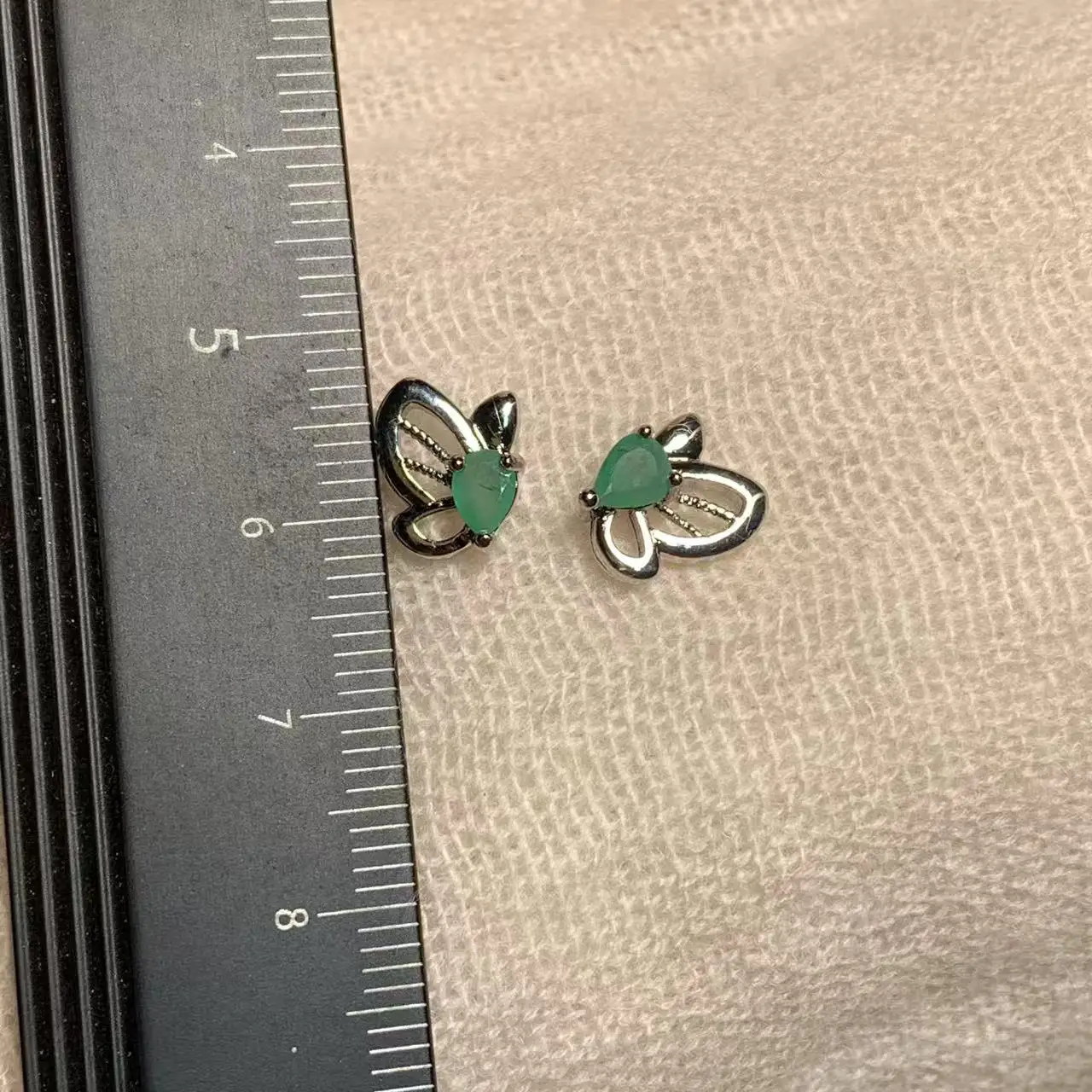 5*3MM Natural Emerald Earrings 925 Silver Stud Earring For Women 925 Sterling Silver Cute Gift Prevent Allergy Fine Jewelry