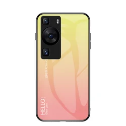 Gradient Tempered Glass Phone Case - Stylish and Durable Protection Cover - Huawei P Smart S (01)