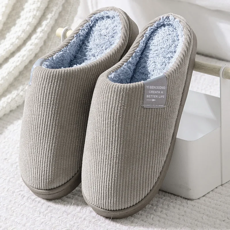 Women' Men' Thick Soft Bottom Home Slippers Household Plush Anti-slip...