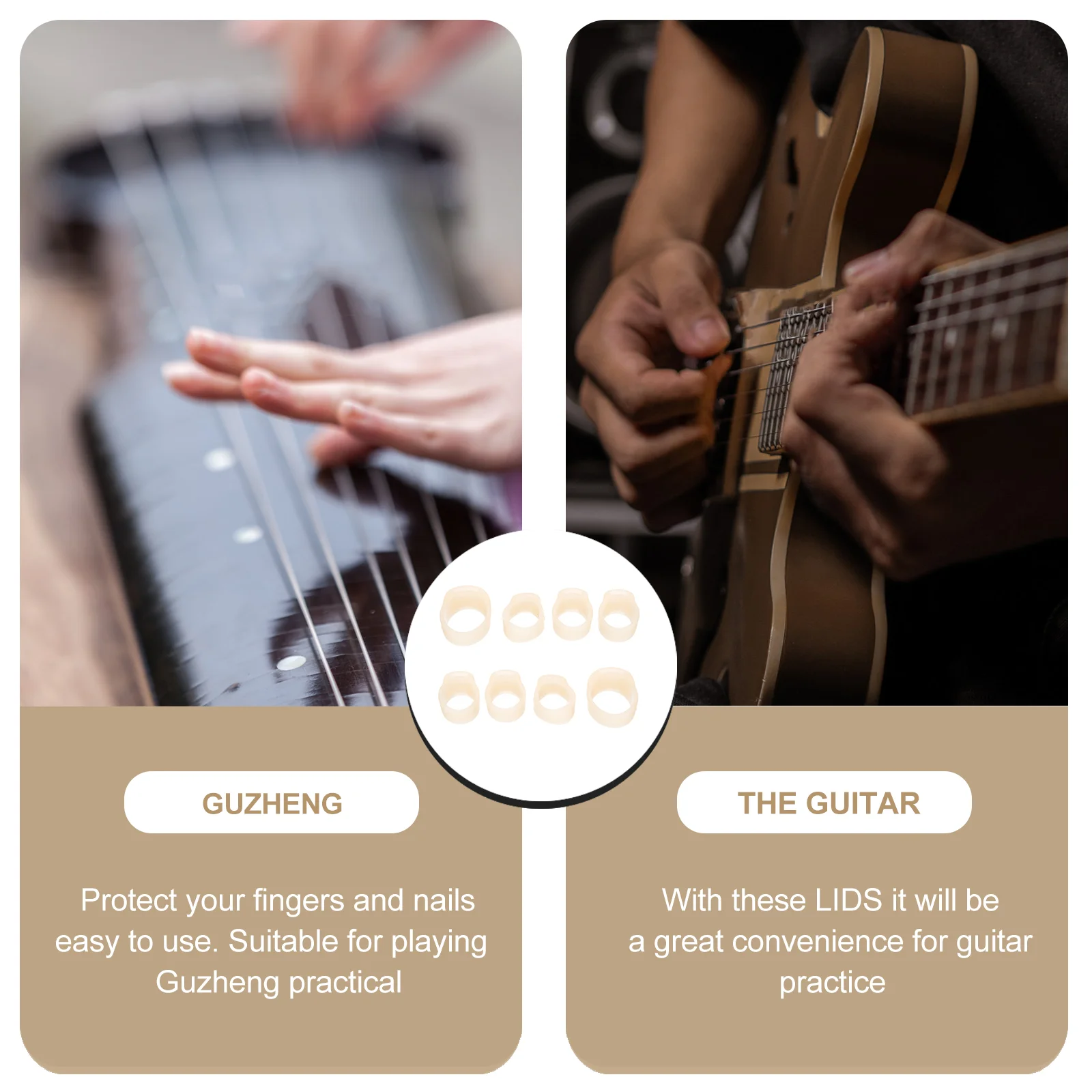 Guitar Picks Finger Protectors Silicone Nail Cover Kit Supplies Useful Covers Child