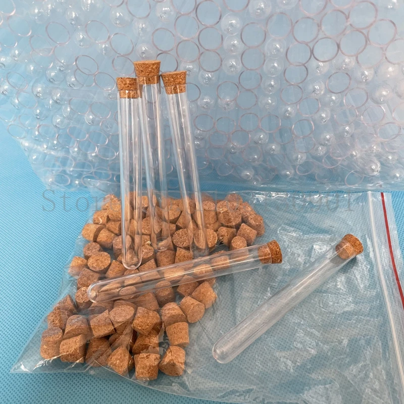 Clear Lab Transparent Plastic Test Tube with Cork for Wedding Favours or School Experiment 50pcs 100pcs glass test tubes