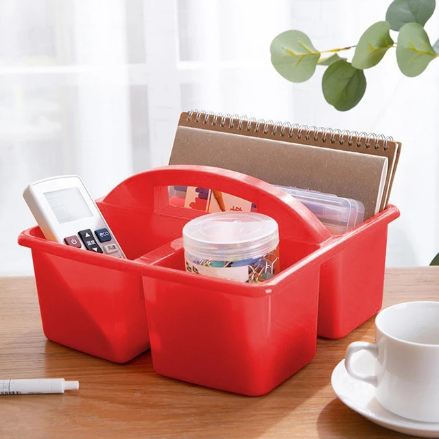 Portable Shower Basket Desktop With Compartments And Wooden Handle  Waterproof Caddy For Bathroom Kitchen Storage Box Organizer - AliExpress