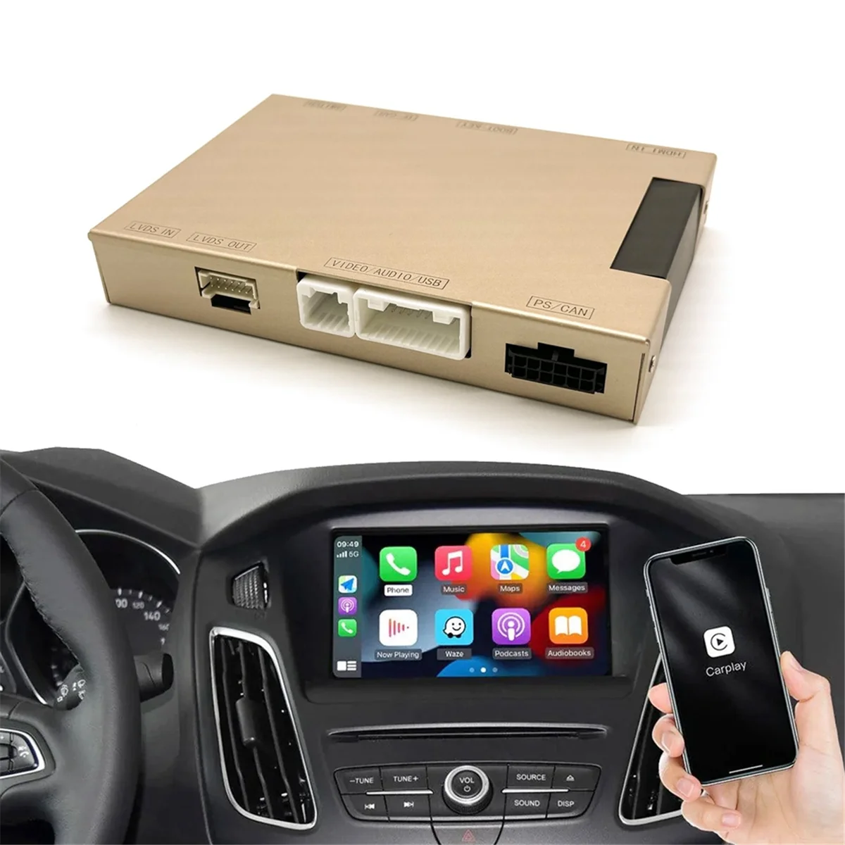 Ford Sync2 시스템 Explorer Focus Fiesta C-Max Edge F-150 Fusion Taurus 용 무선 Carplay 안드로이드 자동 디코더